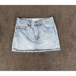 Denim Forum The 90s Ricci Skirt Light Wash Blue Denim Mini Skirt Size 27